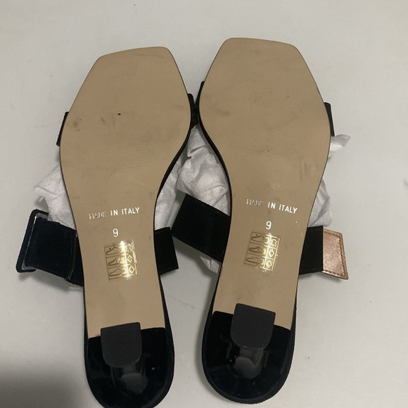 Coach and Four Telaio Black Suede Heeled Sandals Size 9 NWOB (V-9) - Picture 6 of 6